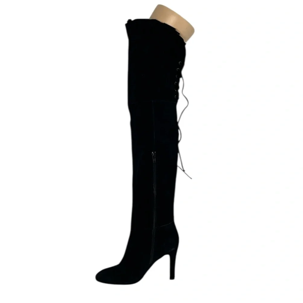 KELSI‎ DAGGER Black Suede Over-the-Knee Thigh High Boots Sz 7 1/2